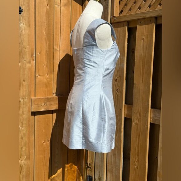 🆕 CULT GAIA 🧿 NWOT Marizia Silk-Dupioni Mini Dress, Coastal Blue - Sz US 2 - Picture 7 of 16